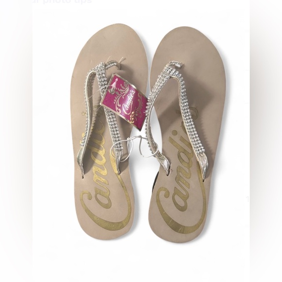 Candie's Shoes - NWT Candie's Rhinestone Studded Flip Flop Sandals